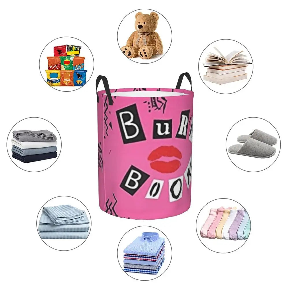 Burn Book Mean Girls Foldable Laundry Baskets Dirty Clothes Home Organizer Large Waterproof Hamper For Home Kids