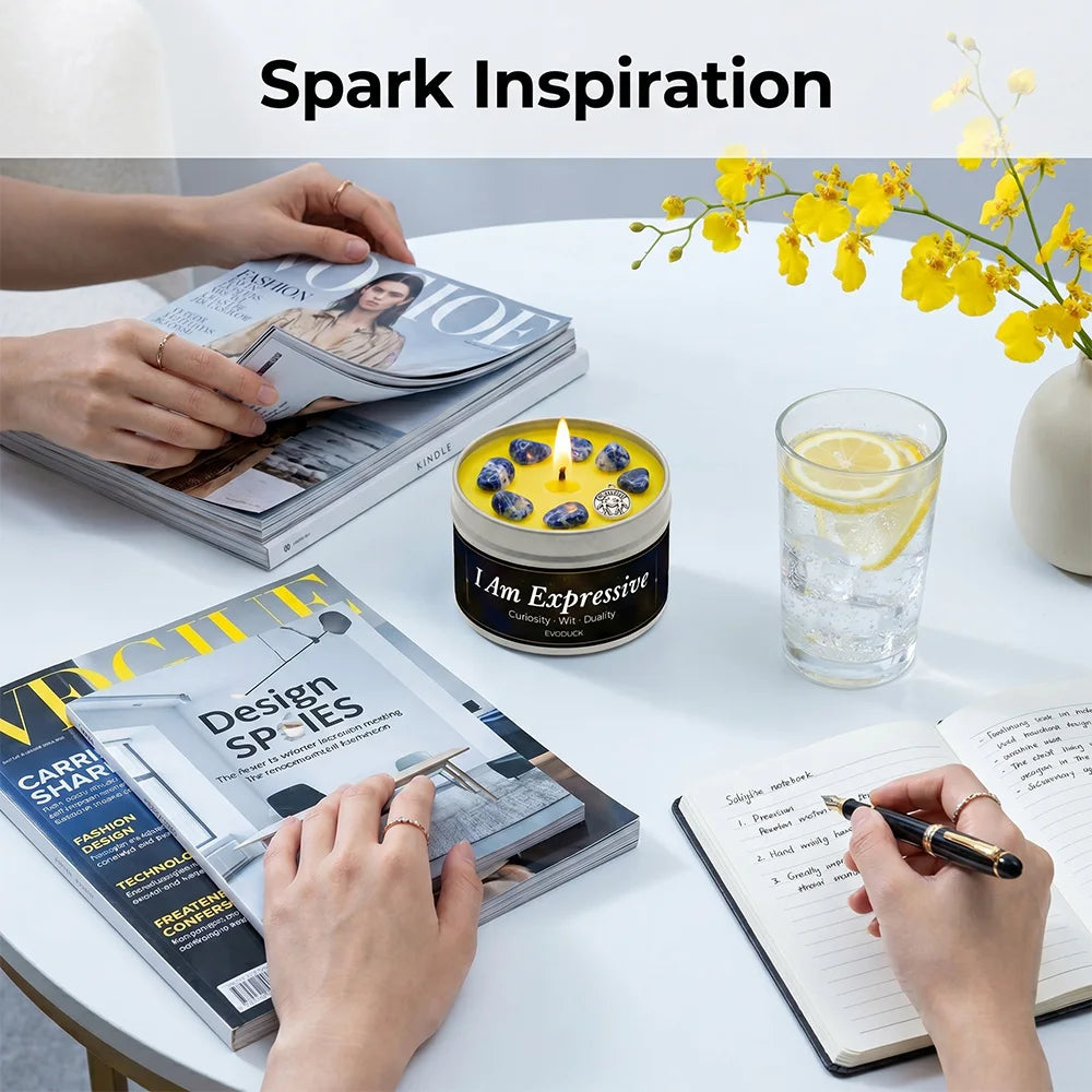 Gemini Constellation Scented Candle, Lemon Basil, Astrology Aromatherapy Candle in Tin, Home Fragrance Decor Birthday Gift, 3oz
