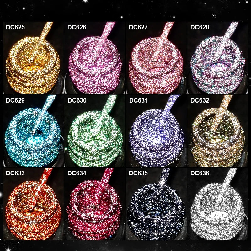 2/4/6pcs Reflective Glitter Liner Gel Nail Polish Set Pull Line Graffiti Painting Stripe DIY French Nails Design Painting Gel