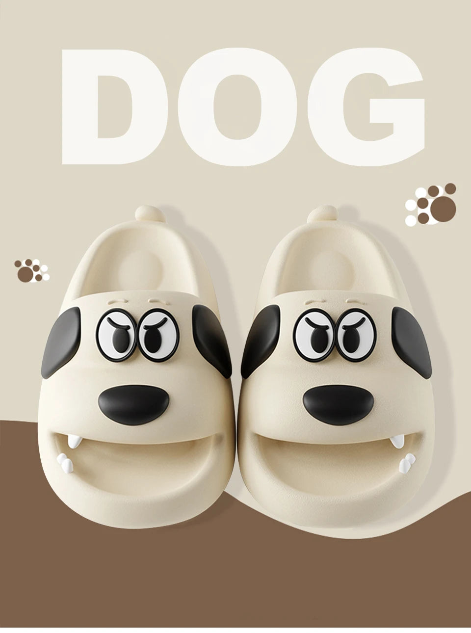Feslishoet Catroon Dog Thick Slippers Soled Non Slip Slides Bathroom Summer Comfy Shoes Indoor and Outdoor