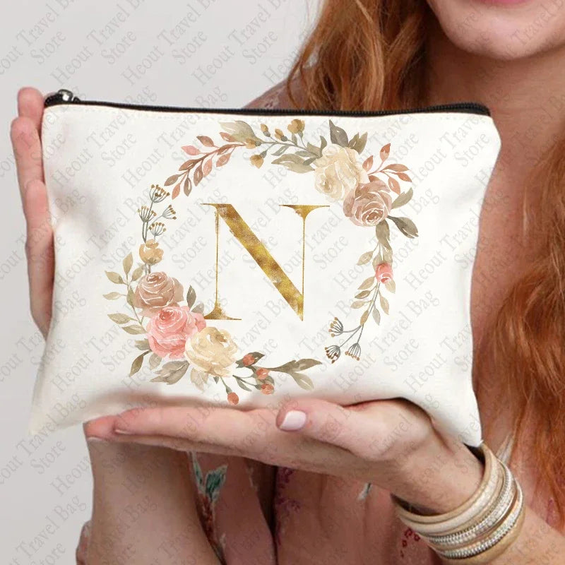 Garland Wedding Gift Bag Bridesmaid Maid of Honor Pouch Feminina Travel Organizer Lipstick Clutch Bachelorette Party Makeup Bag