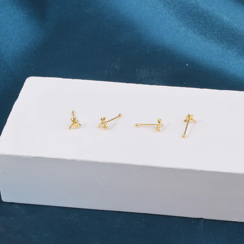 Karnoz 20Pcs/Pack Nose Stud Dragonfly Design Women Girls Nose Piercing Jewelry Piercing Nostril Piercing Jewelry Body Piercing