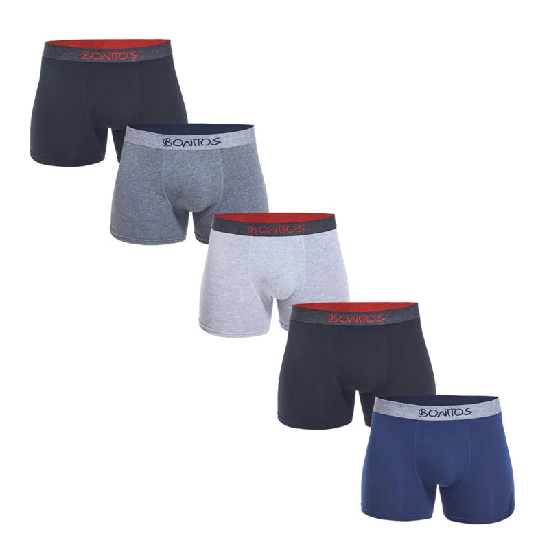 Men's Cotton Boxer Briefs Set (5-Pack)