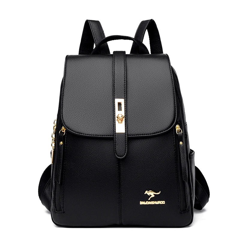Vintage Leather Luxury Backpack for Women