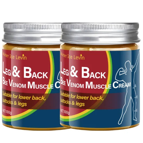 Leg & Back Bee Venom Muscle Cream for Lower Back, Buttocks & Legs - Moisturizing, Protective Formula for Elastic Skin.