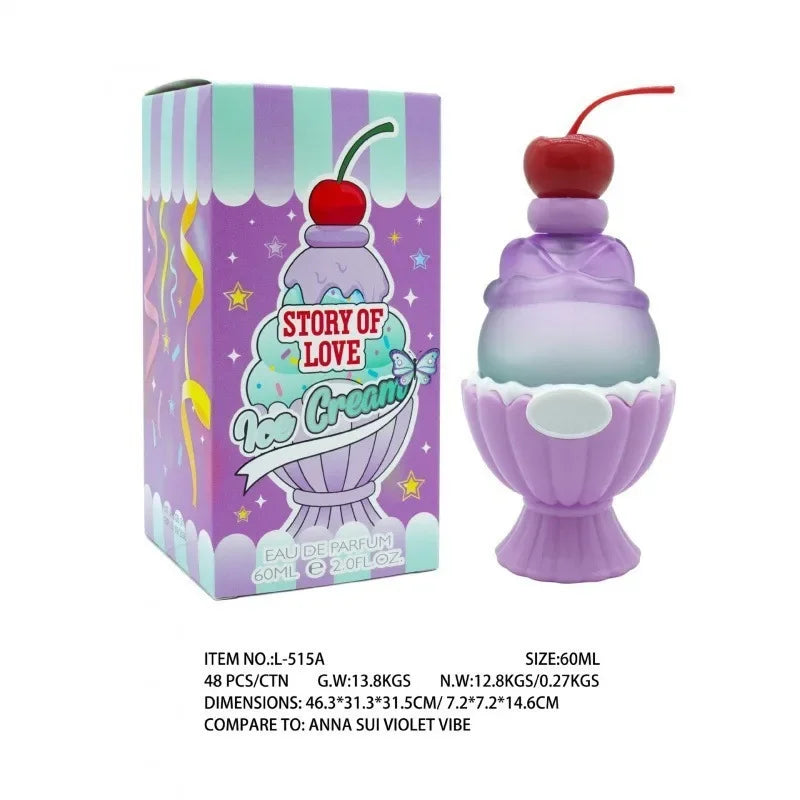 Sweet Women's Perfume 60ml Ice Cream  Long-lasting Fresh Vitality Floral Fragrance Eau De Toilette Charming Date Fragrance Spray