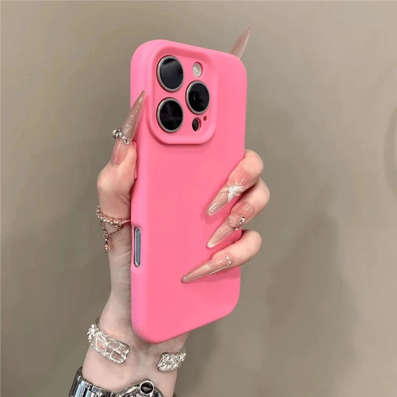 Luxury Soft Silicone Candy Phone Case For iPhone 11 12 13 14 15 16 Pro Max Plus Shockproof Bumper Matte Back Cases Cover