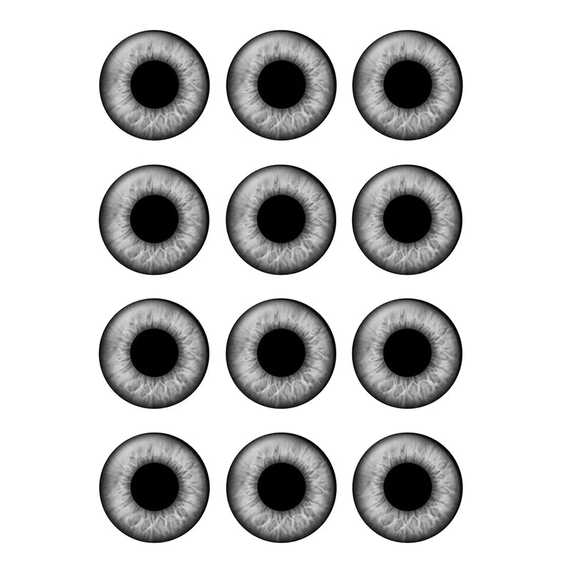 24pcs/bag 14mm Gray Tone Pupil Eyes Chips Suitable for Blythe Doll Glass Cabochons DIY Accessories Bulk Items Wholesale H222