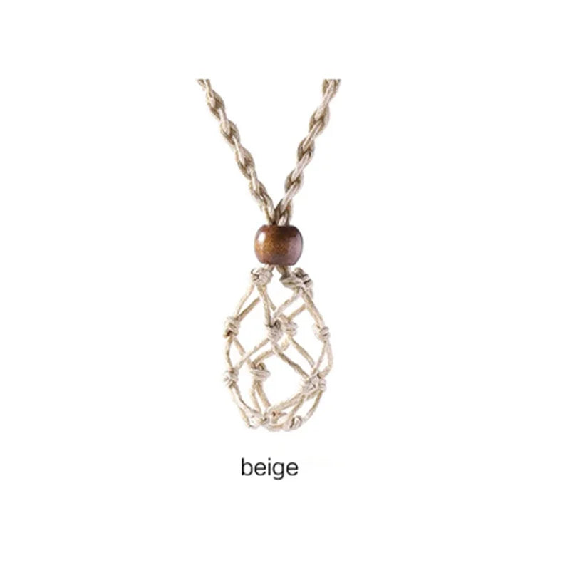 Lucky Stone Storage Rope Bag DIY Necklace Cord Empty Meditation Stone Holder Net Rope Ornament Cord Jewelry Making Accessories