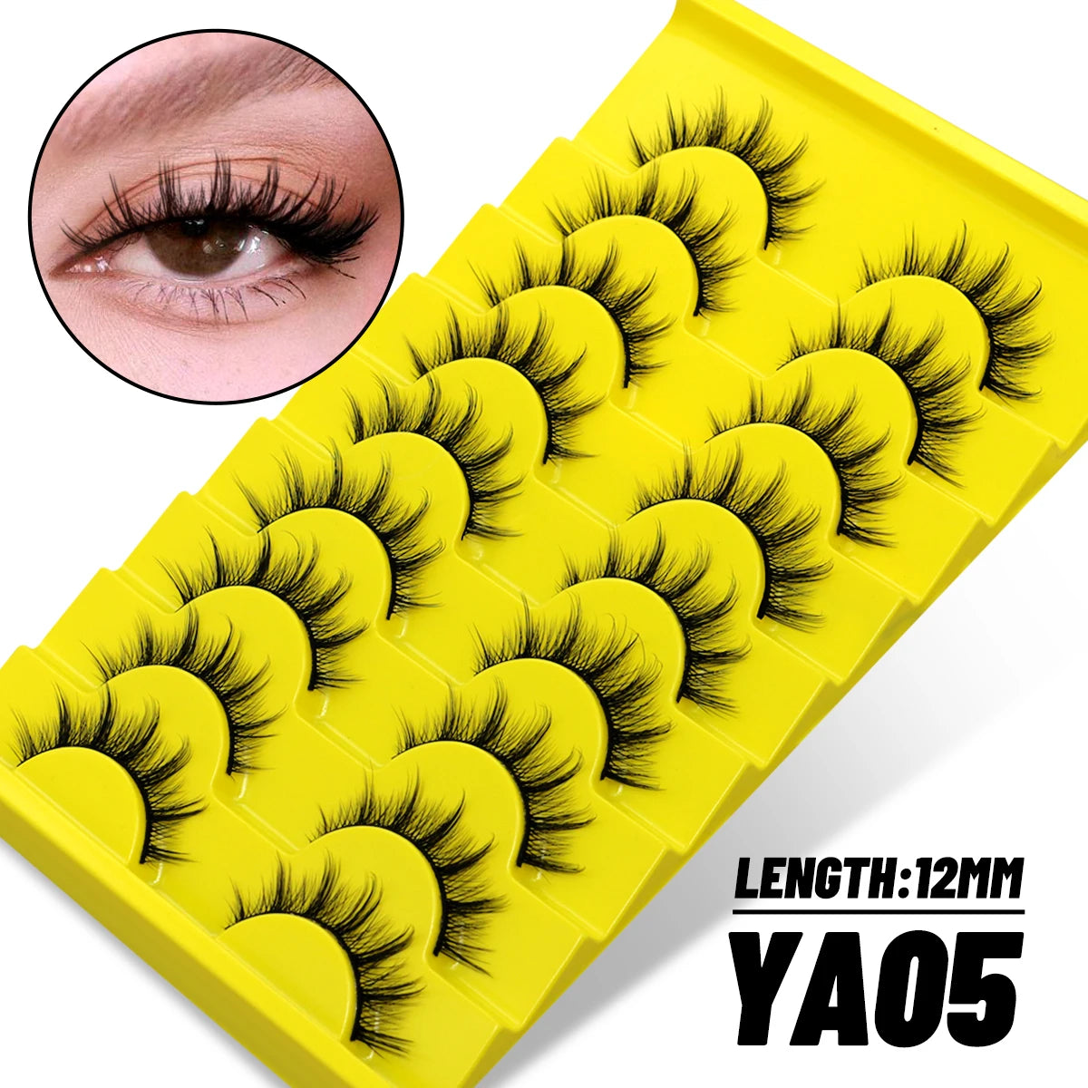GROINNEYA Manga Lashes Mixed style 5/9/20 Pairs 3D 6D 8D Mink Lashes Natural Eyelashes Soft Cross Wispy False Eyelashes Eyelash