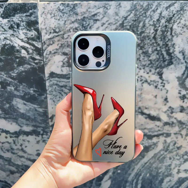 Girl Boss Female Coffee Phone Case For iPhone 15 14 Plus Pro Max 17 16 13 Mini 12 11 Pro Max Pattern Shockproof Laser Covers