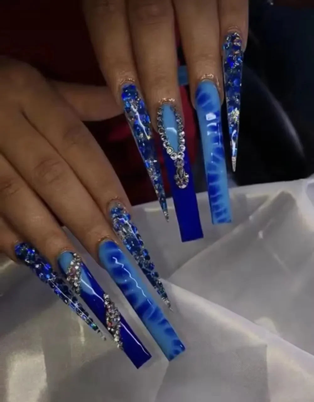 Xxxl Extra Long Quadrate Nail Art Butterfly Angel Diamond Coffin Stiletto False Nails Customizable Nail Party Stickers