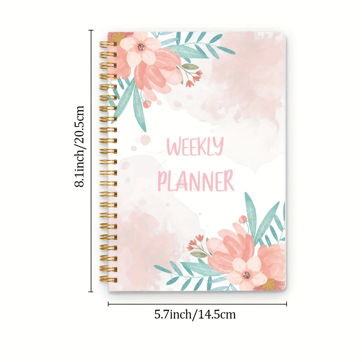 1pcFloral Weekly Planner Notebook, Spiral Weekly Journal with To Do List, Habit Tracker & Notes Pages