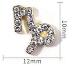 Zircon Zodiac Nail Charms 10pcs/lot Alloy 12 Constellations 3D Sign Rhinestones Symbol Accessories Shiny Nail Art Decorations