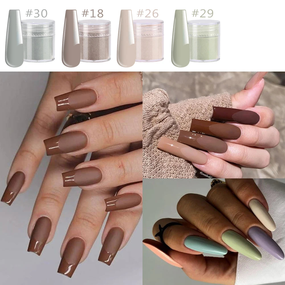 24Pcs/Set Nail Acrylic Powder Multi-Colors Professional Nails Crystal Pigment Dust for Nail Art Extension Carving Dipping Powder