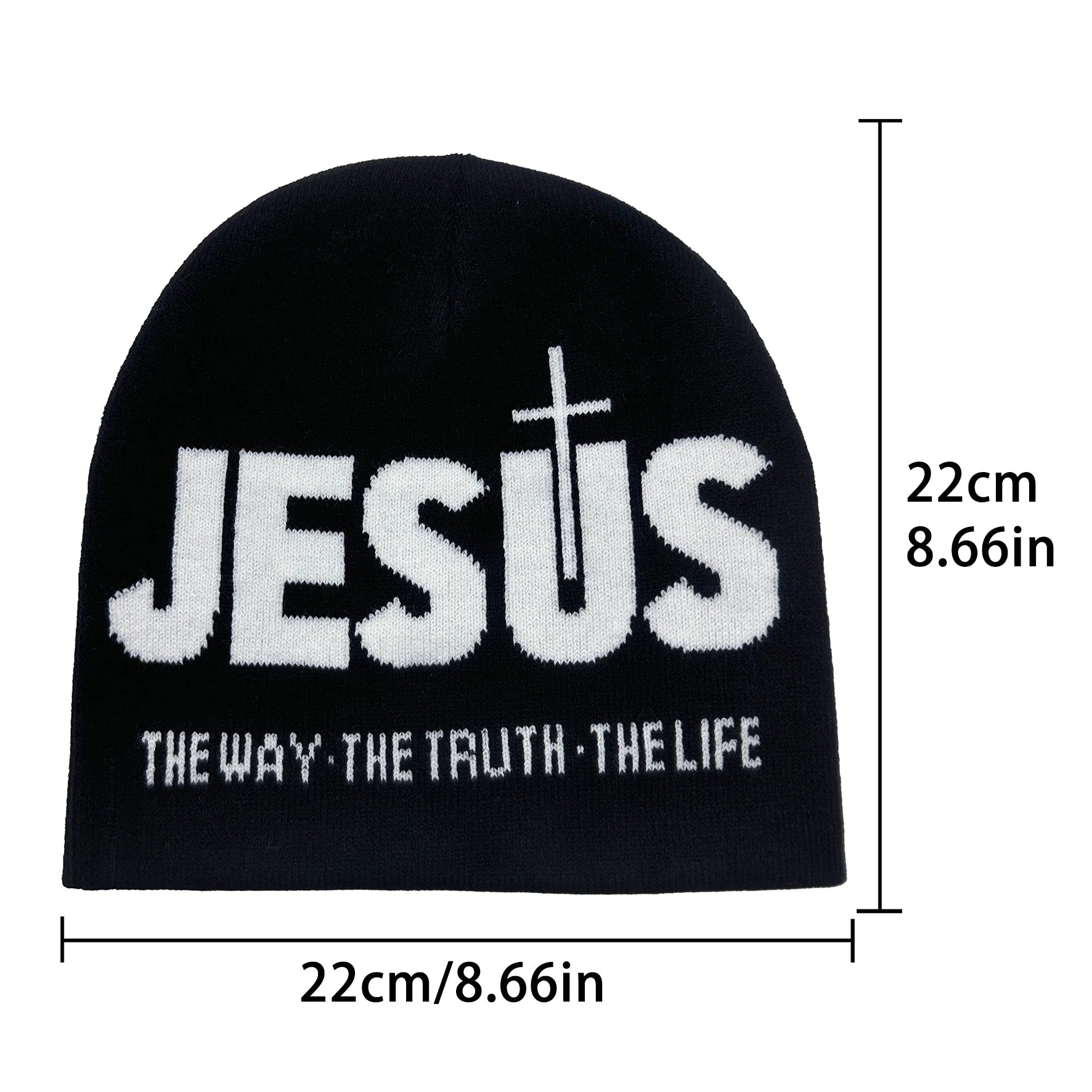 Jacquard Alphabet JESUS  Knit Hat Autumn/Winter Outdoor Thermal Hat Unisex Pullover Hat