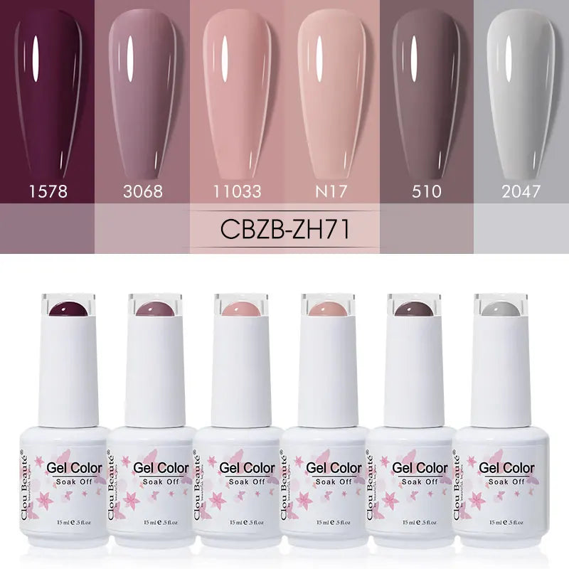Clou Beaute 6/8pcs 15ml UV Nail Gel Colors Polish Set Summer Pretty Sugar Pink Red Neon Professional Nail Art Manicure Kit Gift