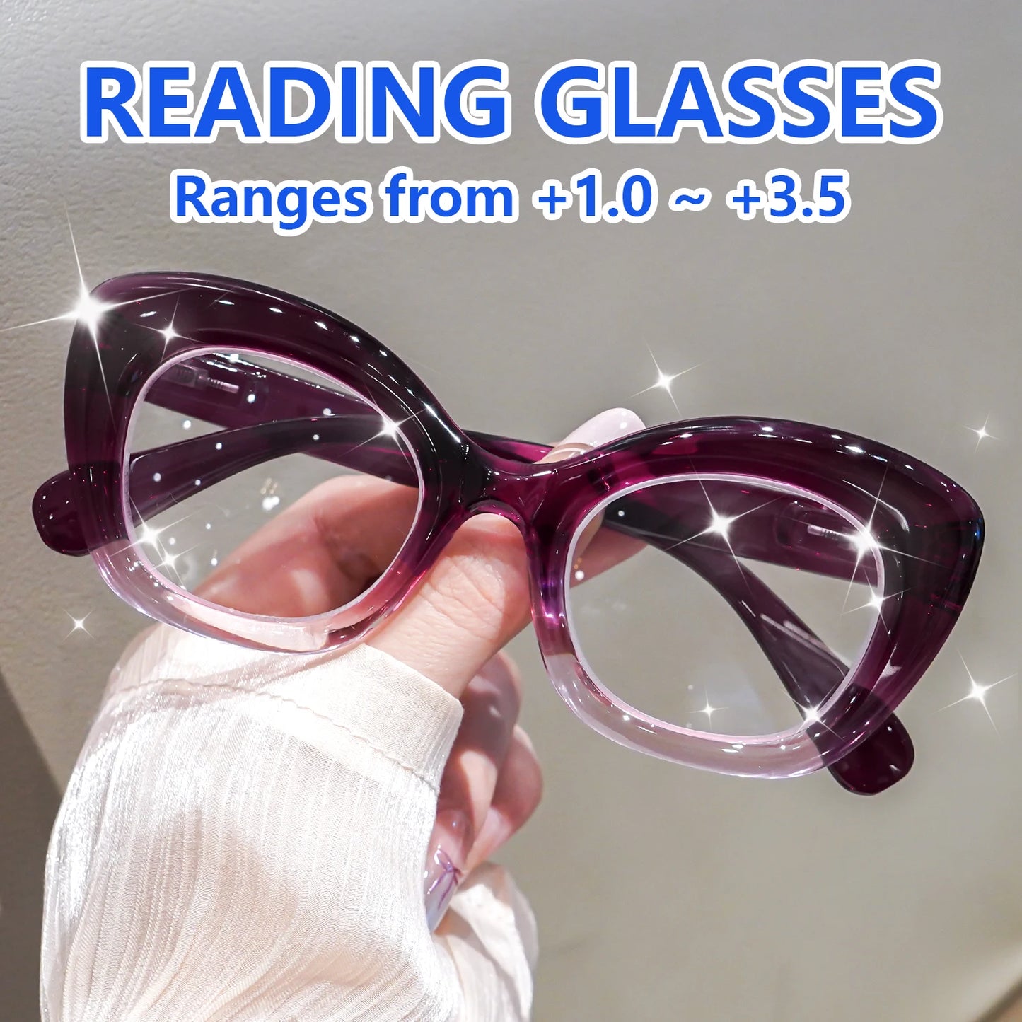 Women's Cat Eye Reading Glasses Leopard Print Tortoise Shell Stylish Eyewear Oversized Fashion Presbyopia Eyewear for Daily