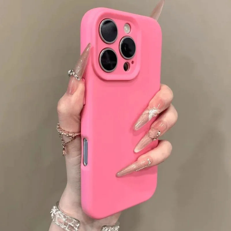 Luxury Soft Silicone Candy Phone Case For iPhone 11 12 13 14 15 16 Pro Max Plus Shockproof Bumper Matte Back Cases Cover