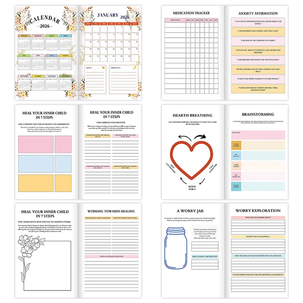 MEGA Therapy Journal Self Care Writing Tools with Guided Prompts Durable Cover for Mental Healing