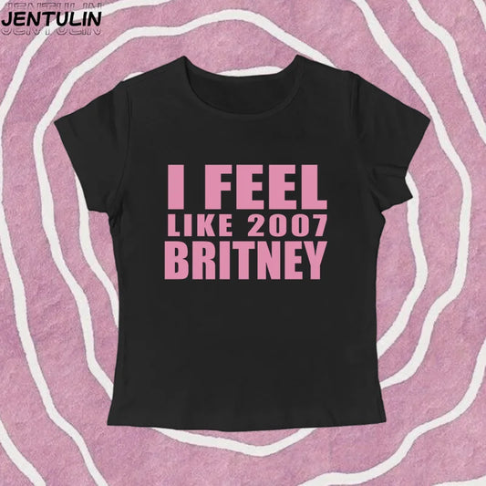 Y2K 2000s Vinage Crop Top Letter Print Casual Short Sleeve T-shirt Fashion Spicy Girl Sexy Baby Tee 2025 Summer Woman Clothing