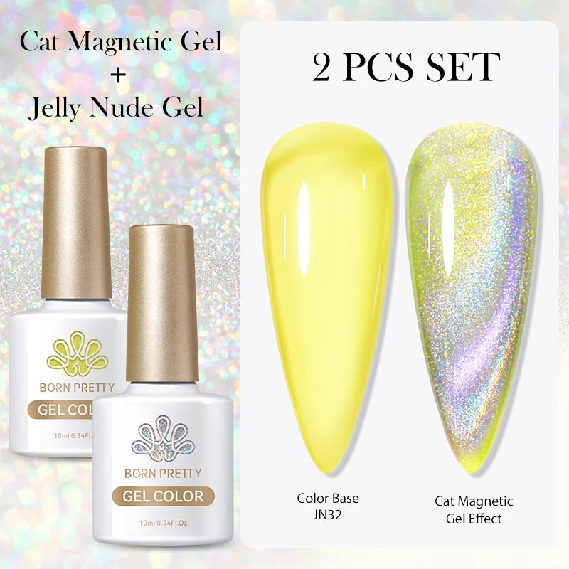 BORN PRETTY 2Pcs Base Gel Super Top Coat Gel Polish Set Black White Color Gel Varnis Semi Permanent Soak Off UV LED Gel for Nail