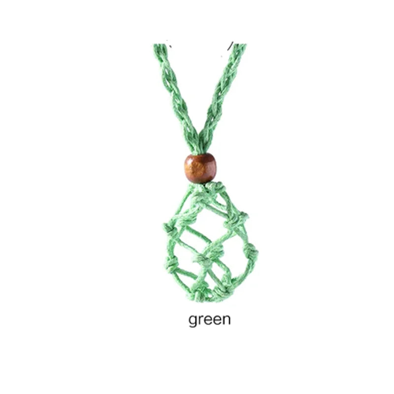 Lucky Stone Storage Rope Bag DIY Necklace Cord Empty Meditation Stone Holder Net Rope Ornament Cord Jewelry Making Accessories