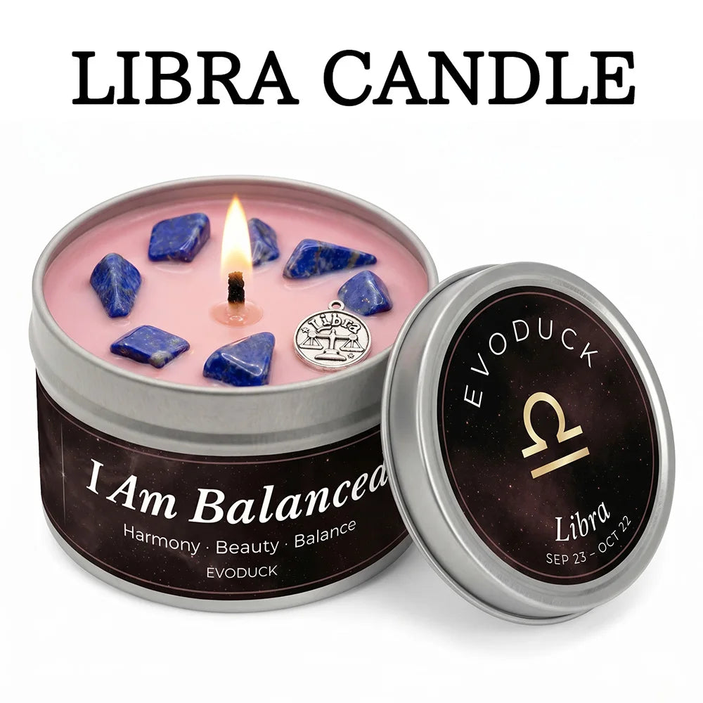 Gemini Constellation Scented Candle, Lemon Basil, Astrology Aromatherapy Candle in Tin, Home Fragrance Decor Birthday Gift, 3oz