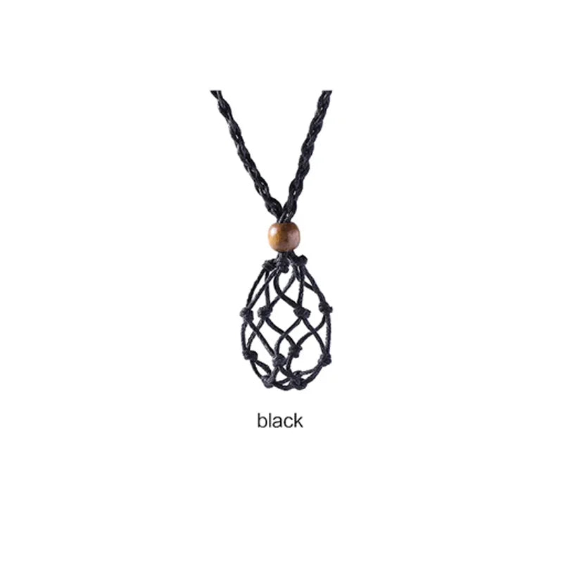 Lucky Stone Storage Rope Bag DIY Necklace Cord Empty Meditation Stone Holder Net Rope Ornament Cord Jewelry Making Accessories