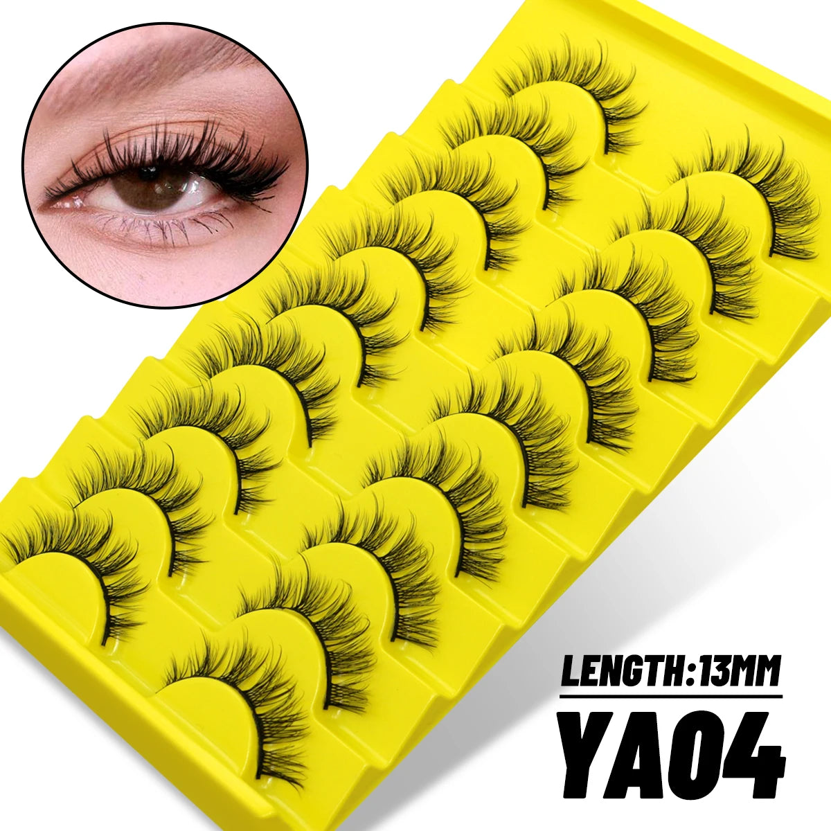 GROINNEYA Manga Lashes Mixed style 5/9/20 Pairs 3D 6D 8D Mink Lashes Natural Eyelashes Soft Cross Wispy False Eyelashes Eyelash