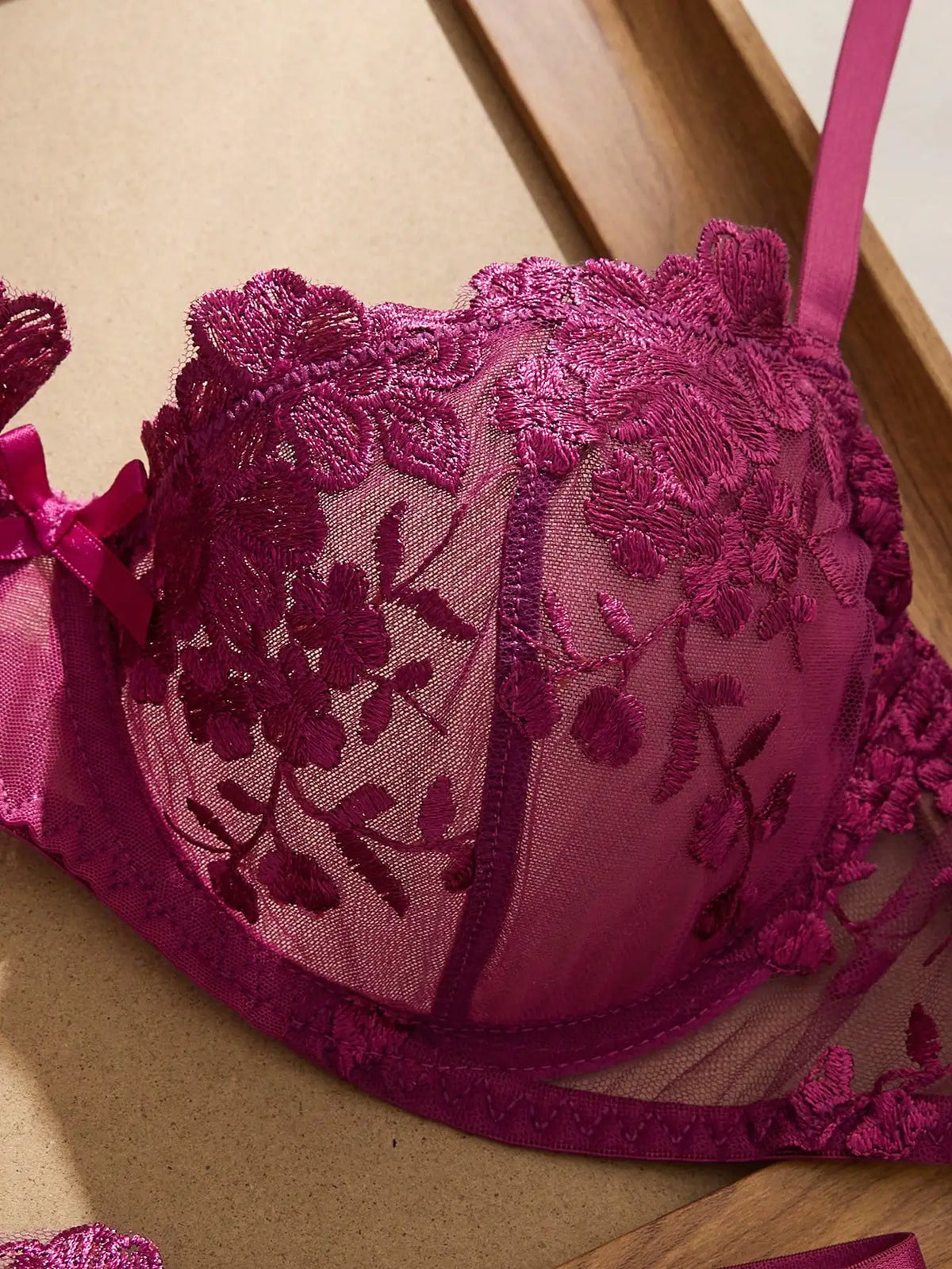 Mesh Floral Lace Lingerie Set