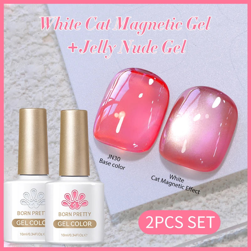 BORN PRETTY 2Pcs Base Gel Super Top Coat Gel Polish Set Black White Color Gel Varnis Semi Permanent Soak Off UV LED Gel for Nail