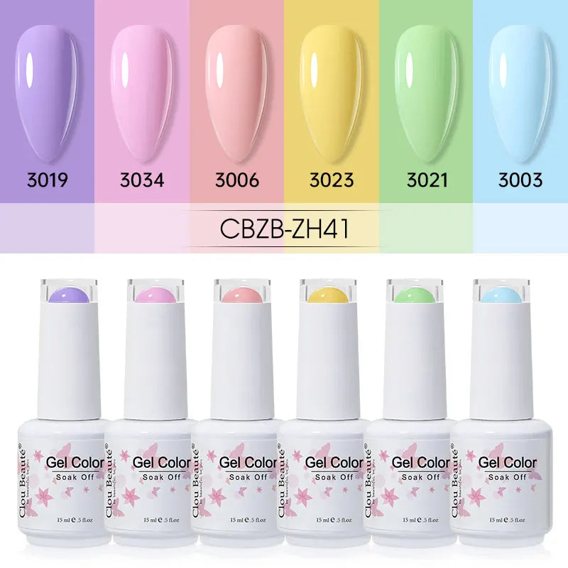 Clou Beaute 6/8pcs 15ml UV Nail Gel Colors Polish Set Summer Pretty Sugar Pink Red Neon Professional Nail Art Manicure Kit Gift