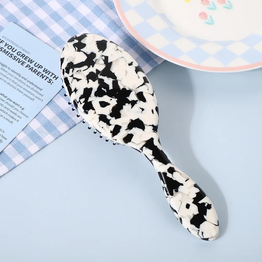1PC Portable Mini Acetate Board Handheld Hair Comb French Vintage Cute Airbag Massage Comb for Home Use Professional Salon Brush