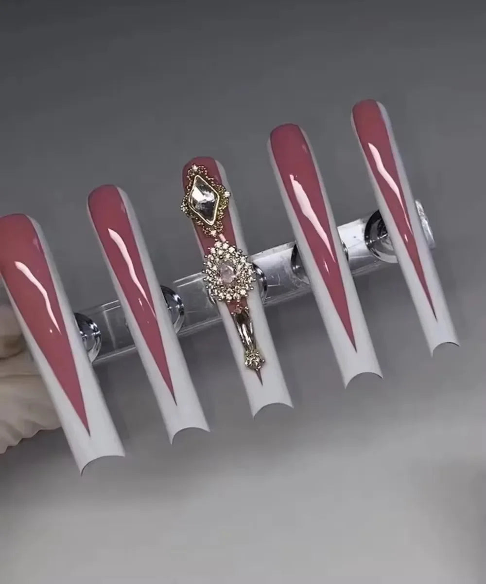 Xxxl Extra Long Quadrate Nail Art Butterfly Angel Diamond Coffin Stiletto False Nails Customizable Nail Party Stickers