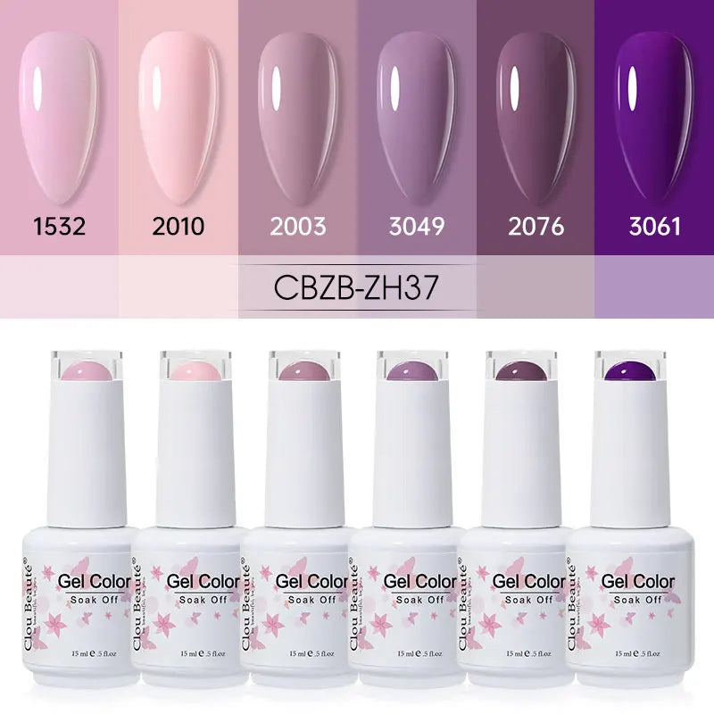 Clou Beaute 6/8pcs 15ml UV Nail Gel Colors Polish Set Summer Pretty Sugar Pink Red Neon Professional Nail Art Manicure Kit Gift