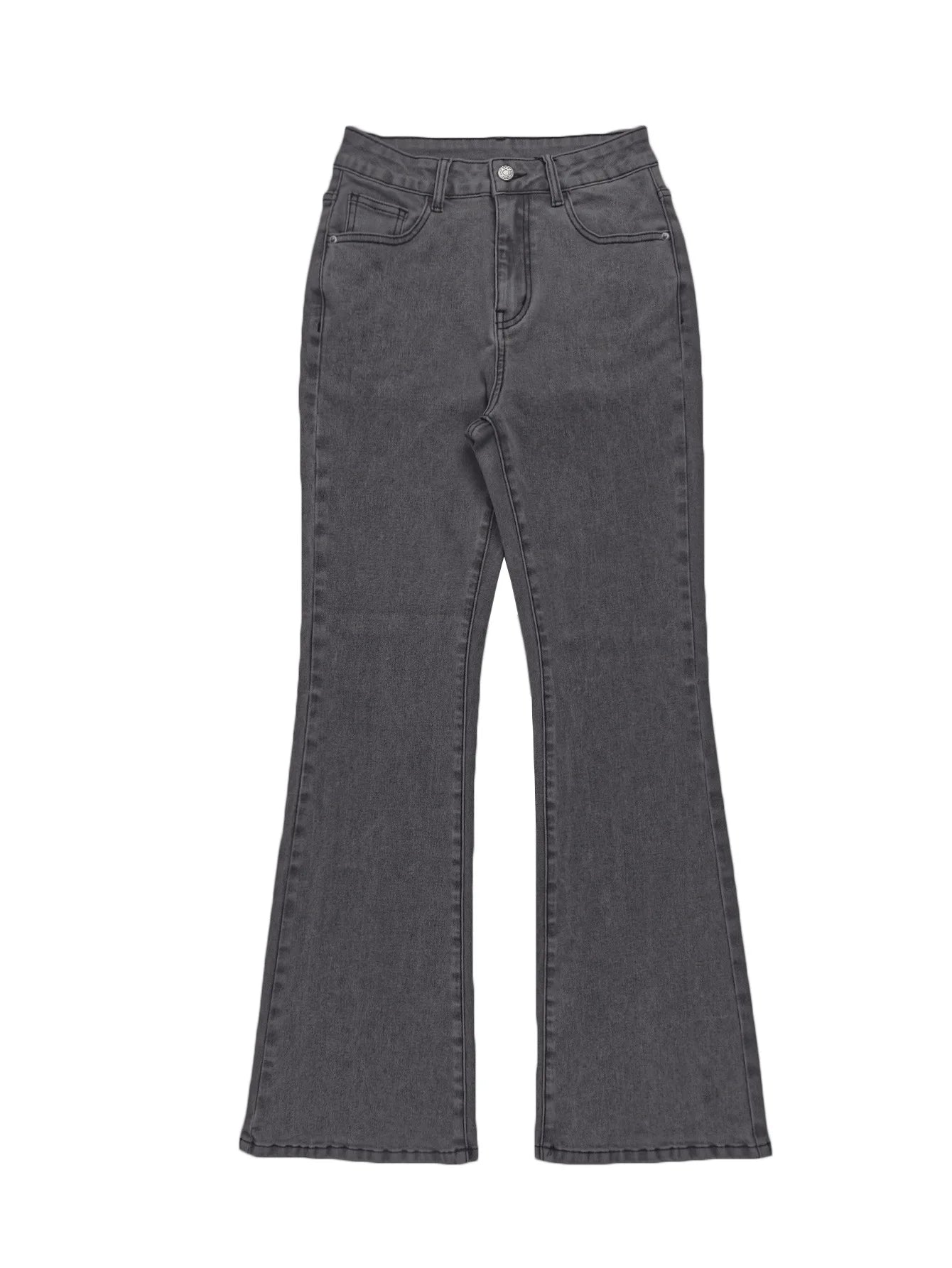 Men Jeans Boot Cut Solid Jean Wide Leg Denim Pant Distressed Washed Full Ankle Length Pockets Zipper Fly High Waist Basics