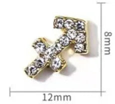 Zircon Zodiac Nail Charms 10pcs/lot Alloy 12 Constellations 3D Sign Rhinestones Symbol Accessories Shiny Nail Art Decorations