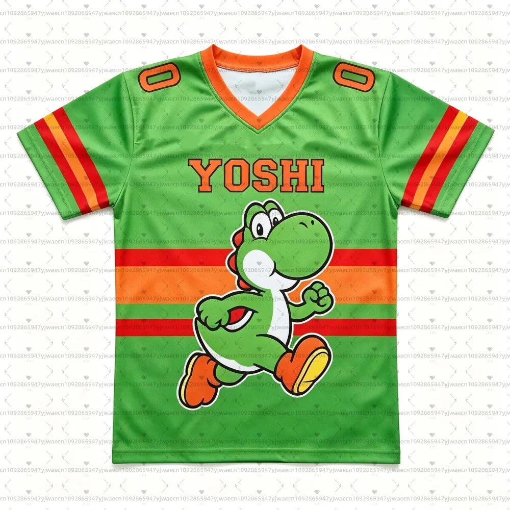 26 Men Women Super Mario Bros Yoshi Peach T Shirt Kids Summer Dress Boy T-Shirt Men Women Short Sleeve Top Short Sleeve T-Shrit
