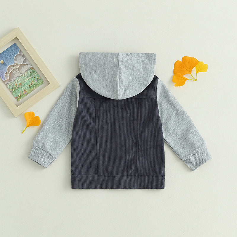 2023-06-22 Lioraitiin 0-4Years Toddler Boy Girl Fall Corduroy Jacket Casual Long Sleeve Button Down Lapel Coat Hoodie Outwear