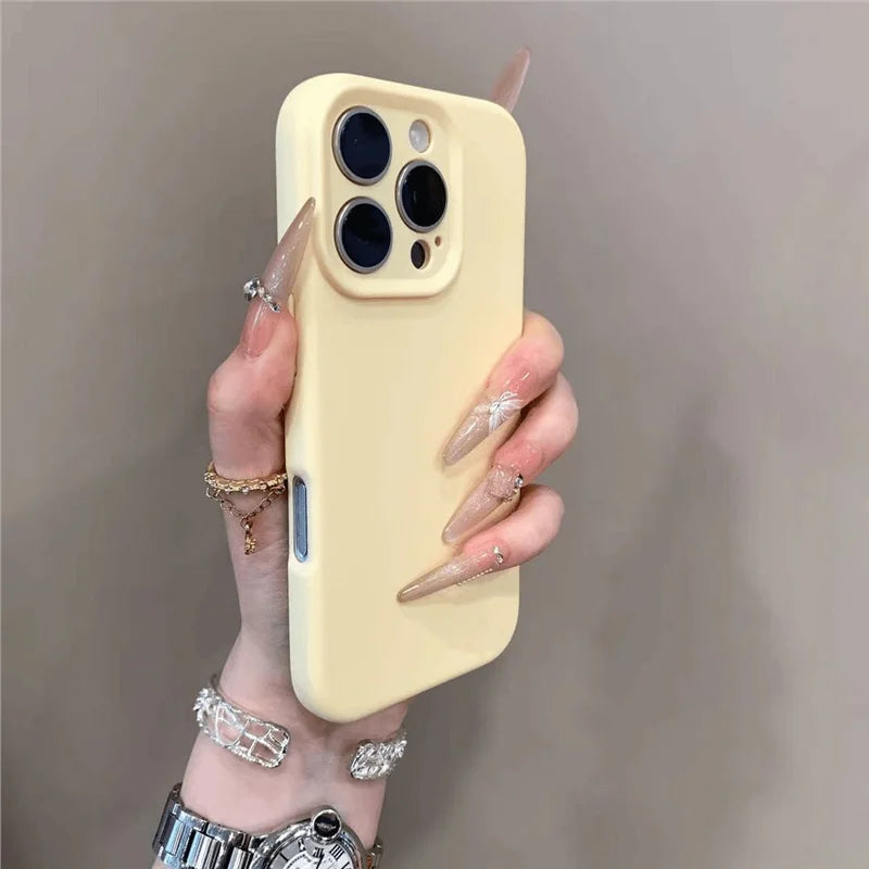 Luxury Soft Silicone Candy Phone Case For iPhone 11 12 13 14 15 16 Pro Max Plus Shockproof Bumper Matte Back Cases Cover