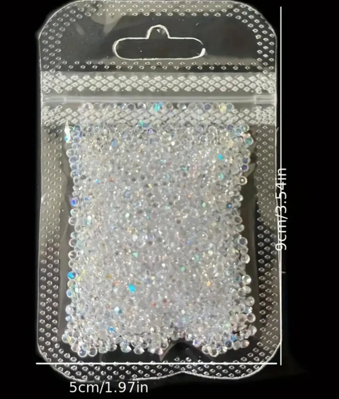 1Bag Aprox.1400Pcs Mini Nail Rhinestones Micro 1.2mm Nail Sand Pixie Crystals Iridescent AB Bling Tiny Sugar Beads Nail Charms *