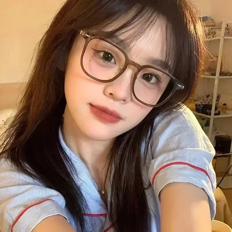 Myopia Glasses Anti Blue Light Metal  Resin -1.0 ~ -6.0 Neutral Style Flat Glasses Computer Glasses