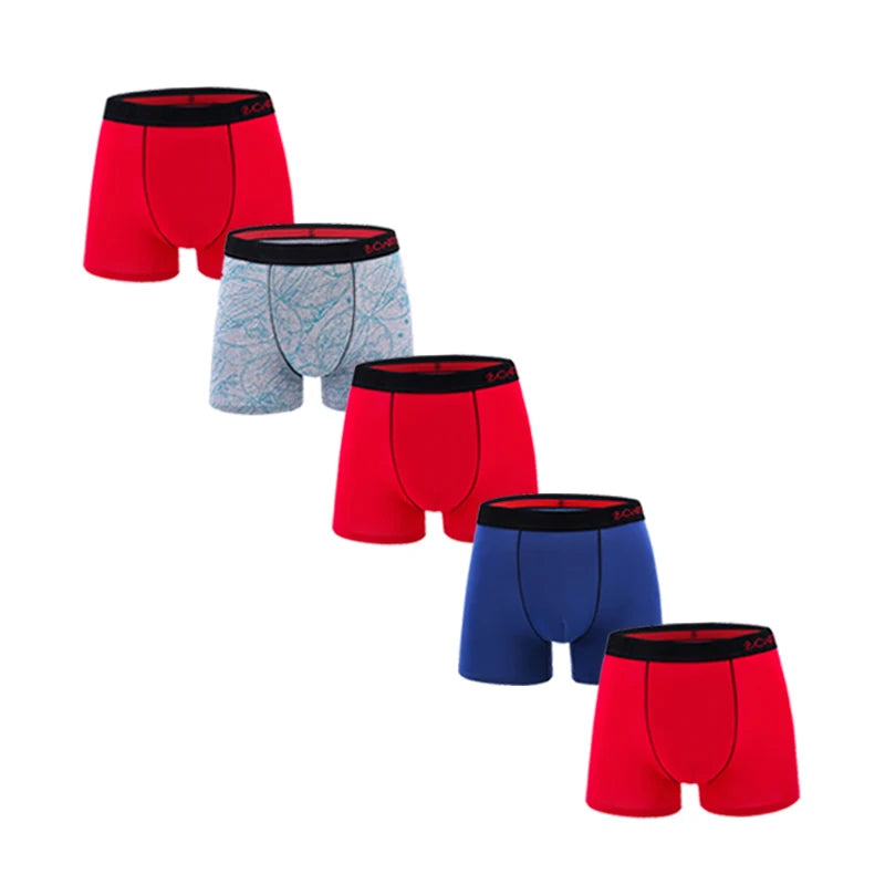 Men's Cotton Boxer Briefs Set (5-Pack)