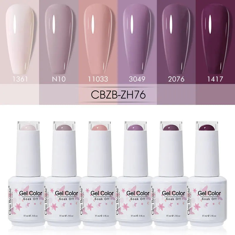 Clou Beaute 6/8pcs 15ml UV Nail Gel Colors Polish Set Summer Pretty Sugar Pink Red Neon Professional Nail Art Manicure Kit Gift