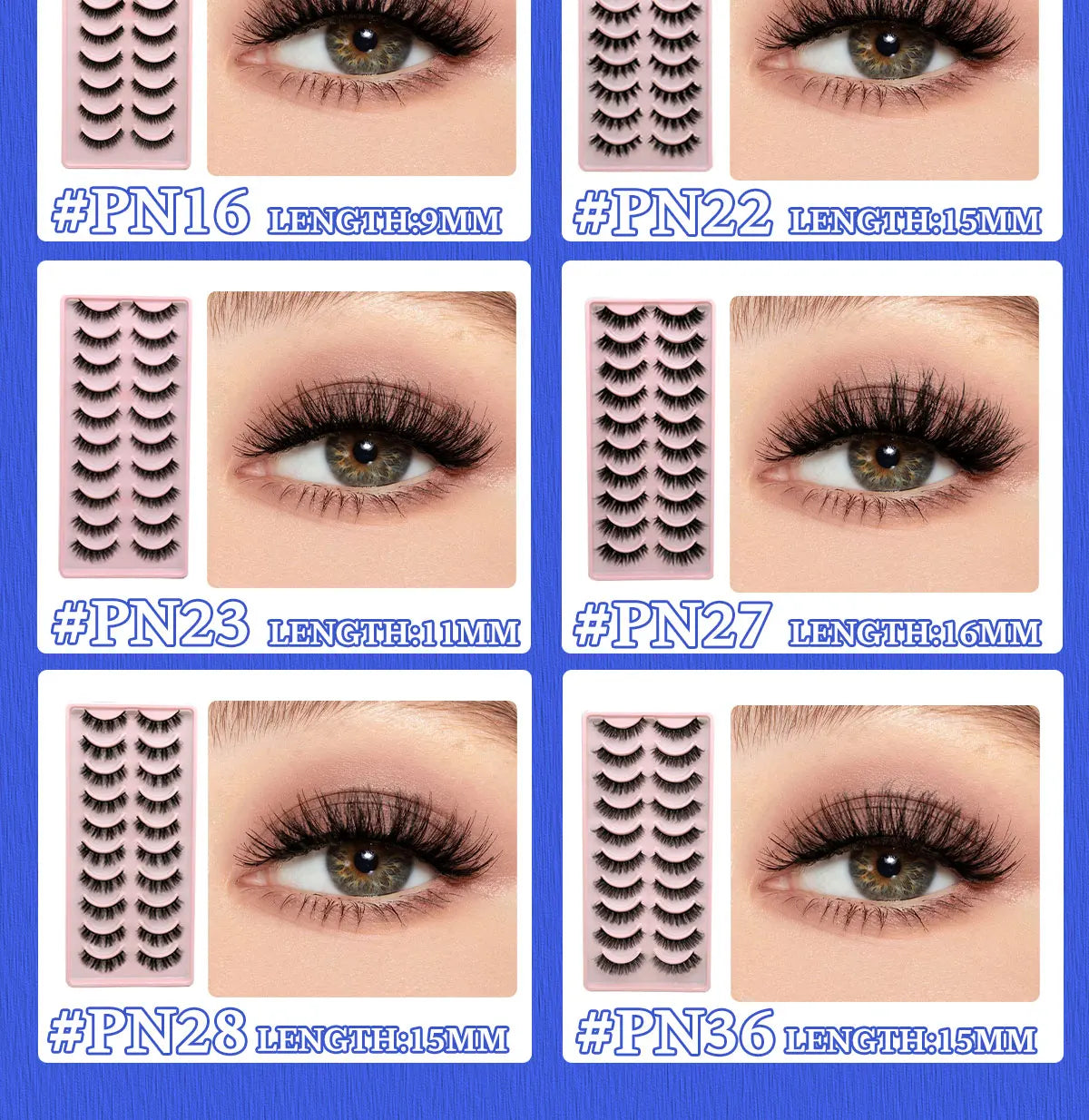 GROINNEYA 5/10 Pairs 3D Faux Mink Lashes Fluffy Soft Full Thick Wispy Natural long False Eyelashes Curly lashes wholesale lashes