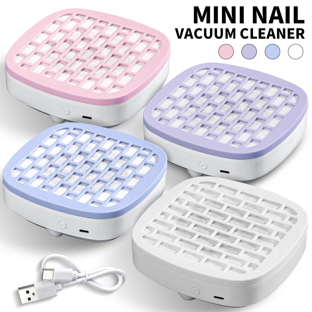 Mini Nail Collector Professional Nail Dust Extractor USB Dust Suction Collector Gel Nail Duster for Nail Art Salon Equipment