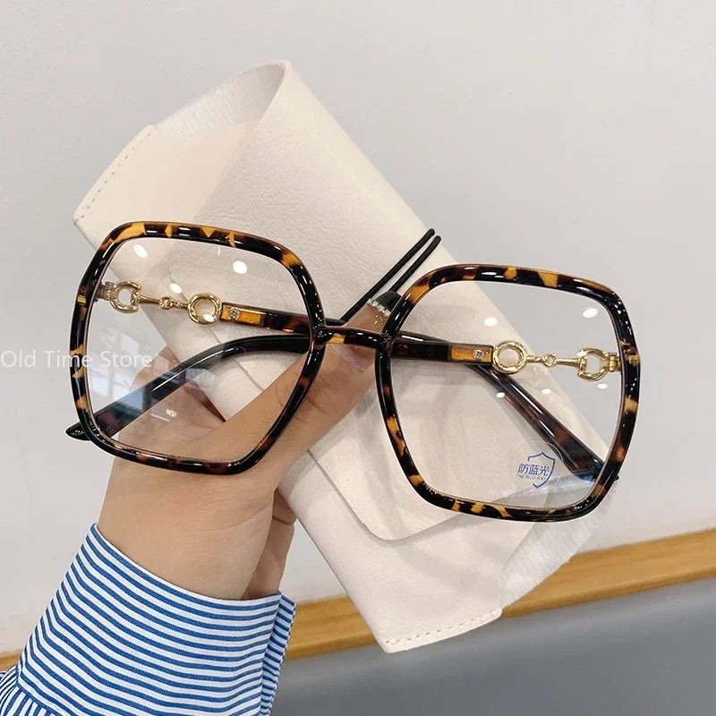 Myopia Glasses for Women and Men New Oversized Square Eyeglasses 0 To-4.0 Lentes Opticos Para Mujer Anti Blue Light Glasses