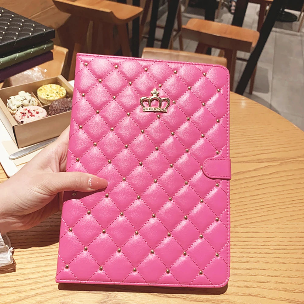 Funda Case for iPad 7th 8th 9th 10th Gen iPad Air4 Air5 iPad Pro11 Air11 A16 Lambskin Stand Smart Case iPad 9.7 2017 2018 Coque