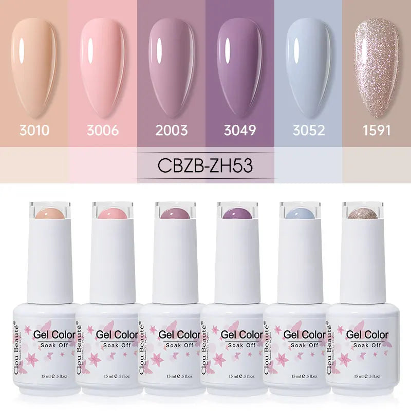 Clou Beaute 6/8pcs 15ml UV Nail Gel Colors Polish Set Summer Pretty Sugar Pink Red Neon Professional Nail Art Manicure Kit Gift
